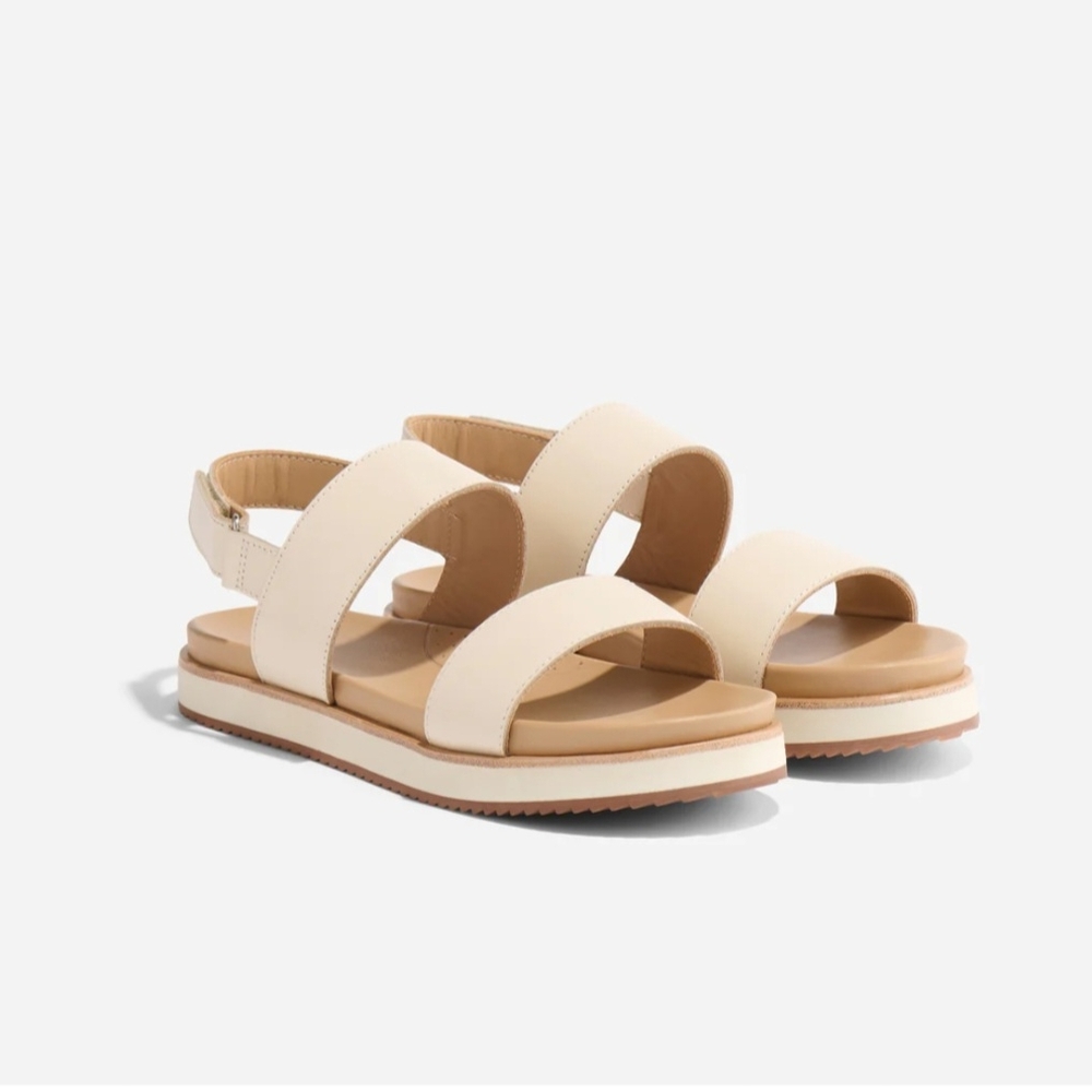 Nisolo Flat Form Sandals in Bone - Picture 2 of 11